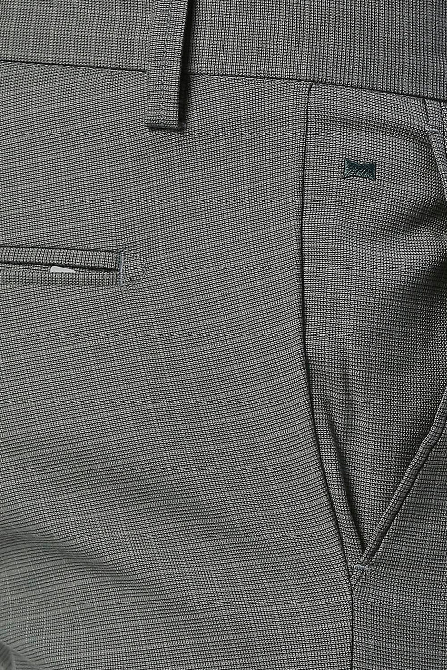 BASICS TAPERED FIT GRIFFIN GREY STRETCH CHECKS TROUSERS