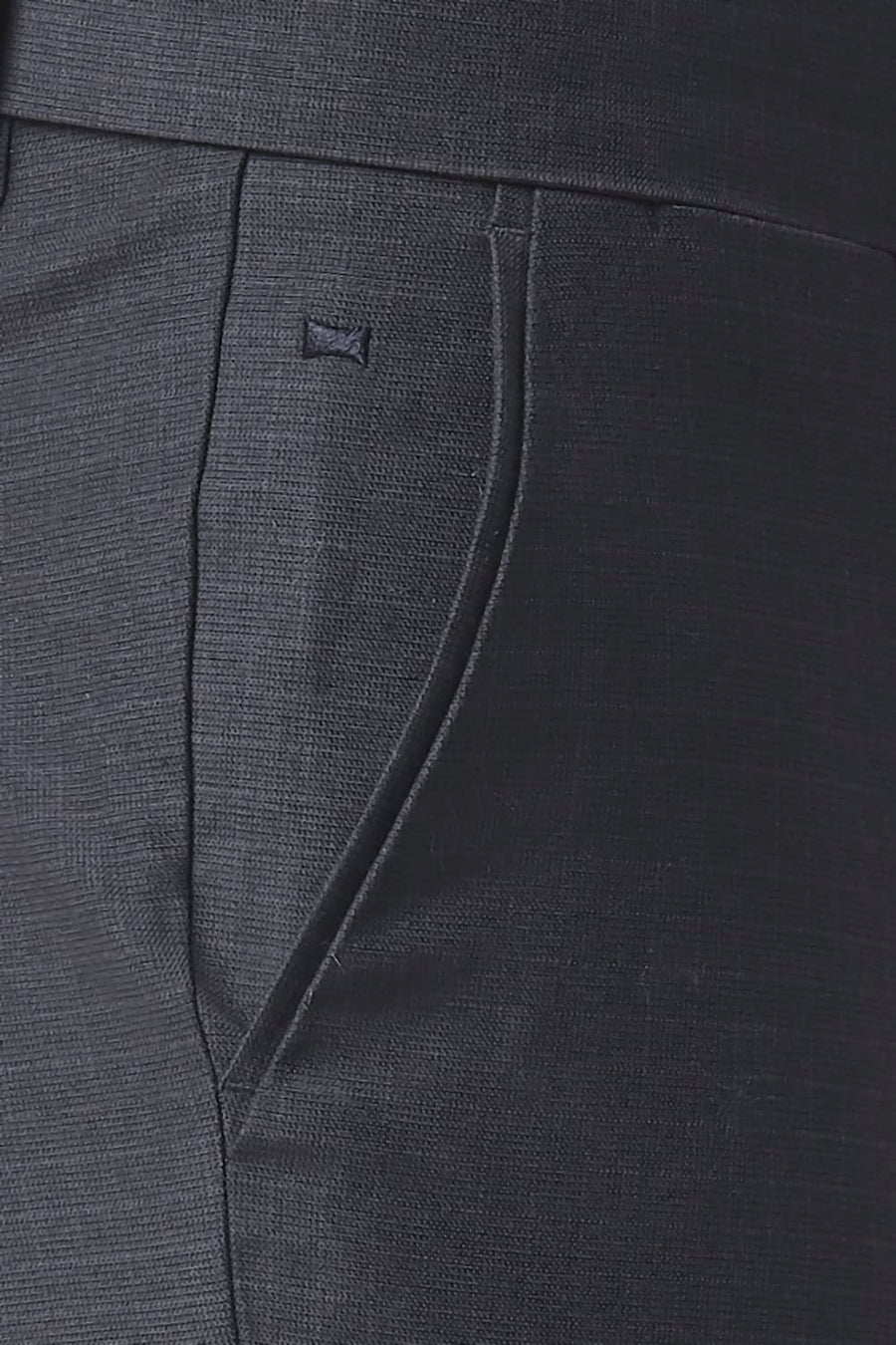 BASICS TAPERED FIT FLINTSTONE BLUE STRETCH CHECKS TROUSERS