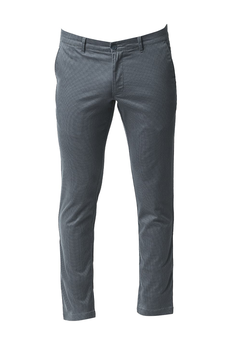 BASICS TAPERED FIT STRETCH PRINTED TROUSERS