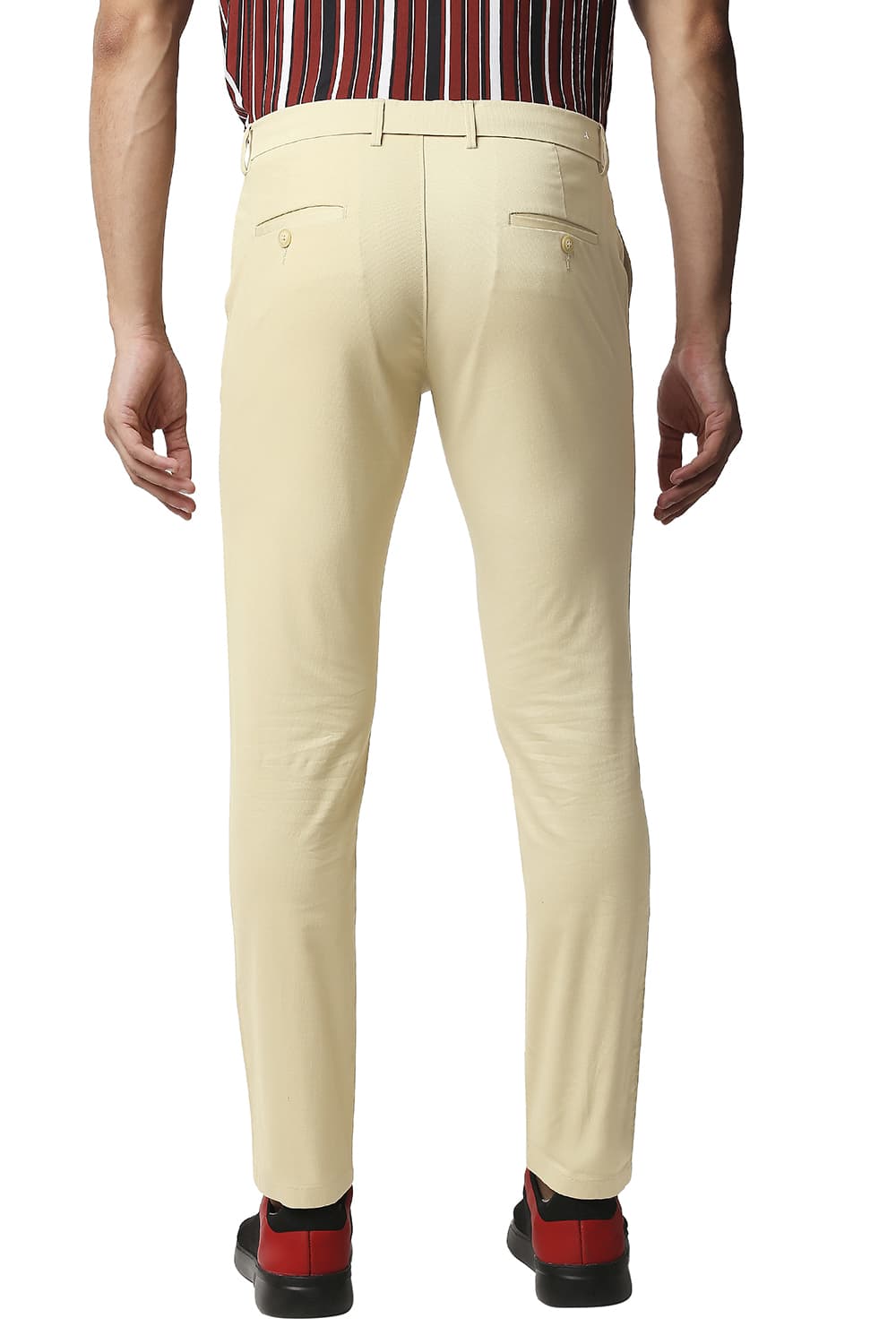 BASICS TAPERED FIT COTTON STRETCH TROUSERS