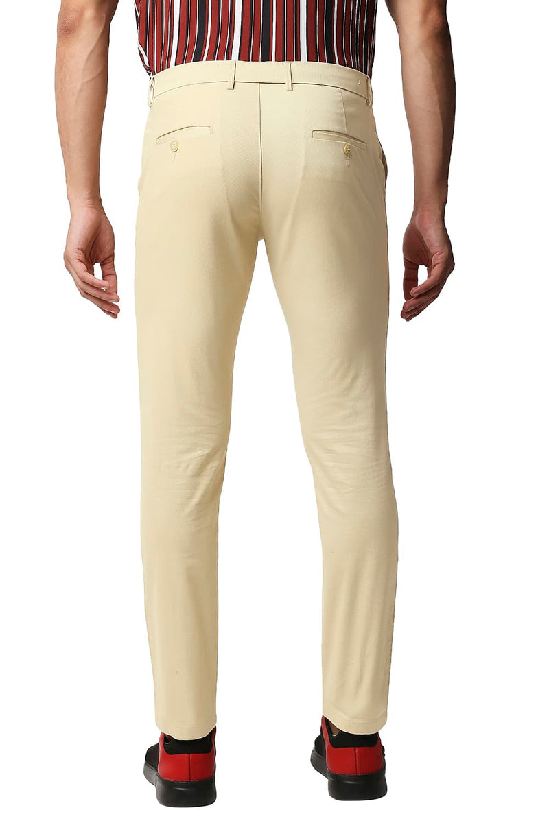 BASICS TAPERED FIT COTTON STRETCH TROUSERS