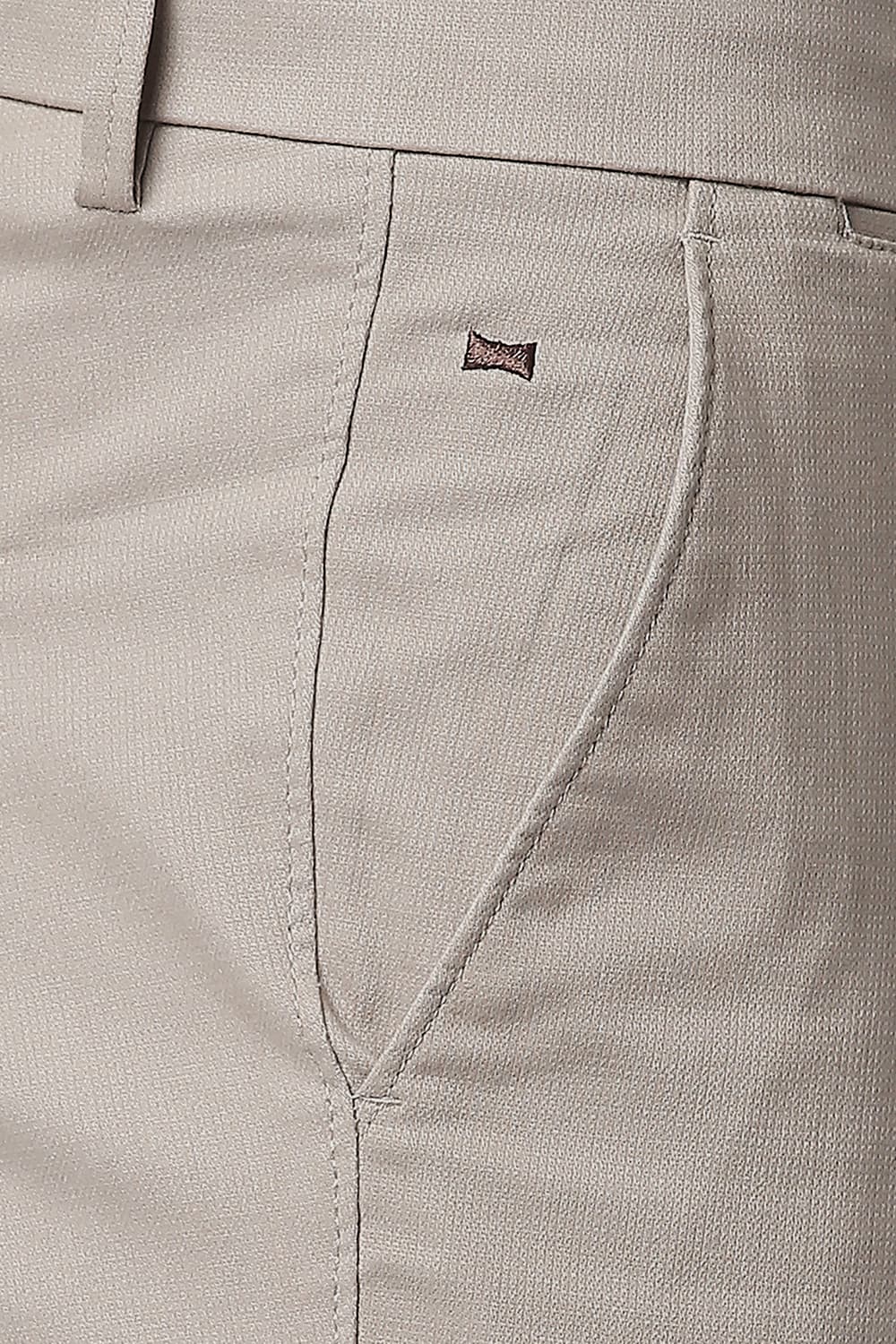 BASICS TAPERED FIT COTTON STRETCH TROUSERS