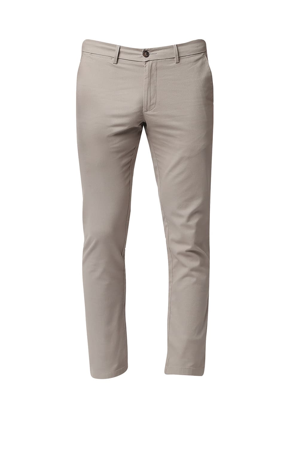 BASICS TAPERED FIT COTTON STRETCH TROUSERS