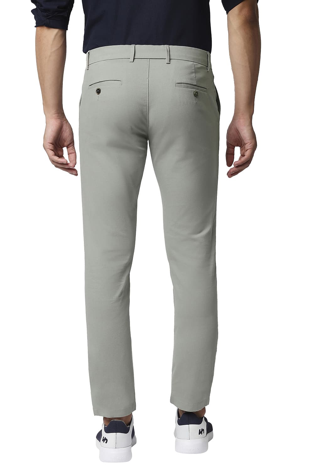 BASICS TAPERED FIT COTTON STRETCH TROUSERS