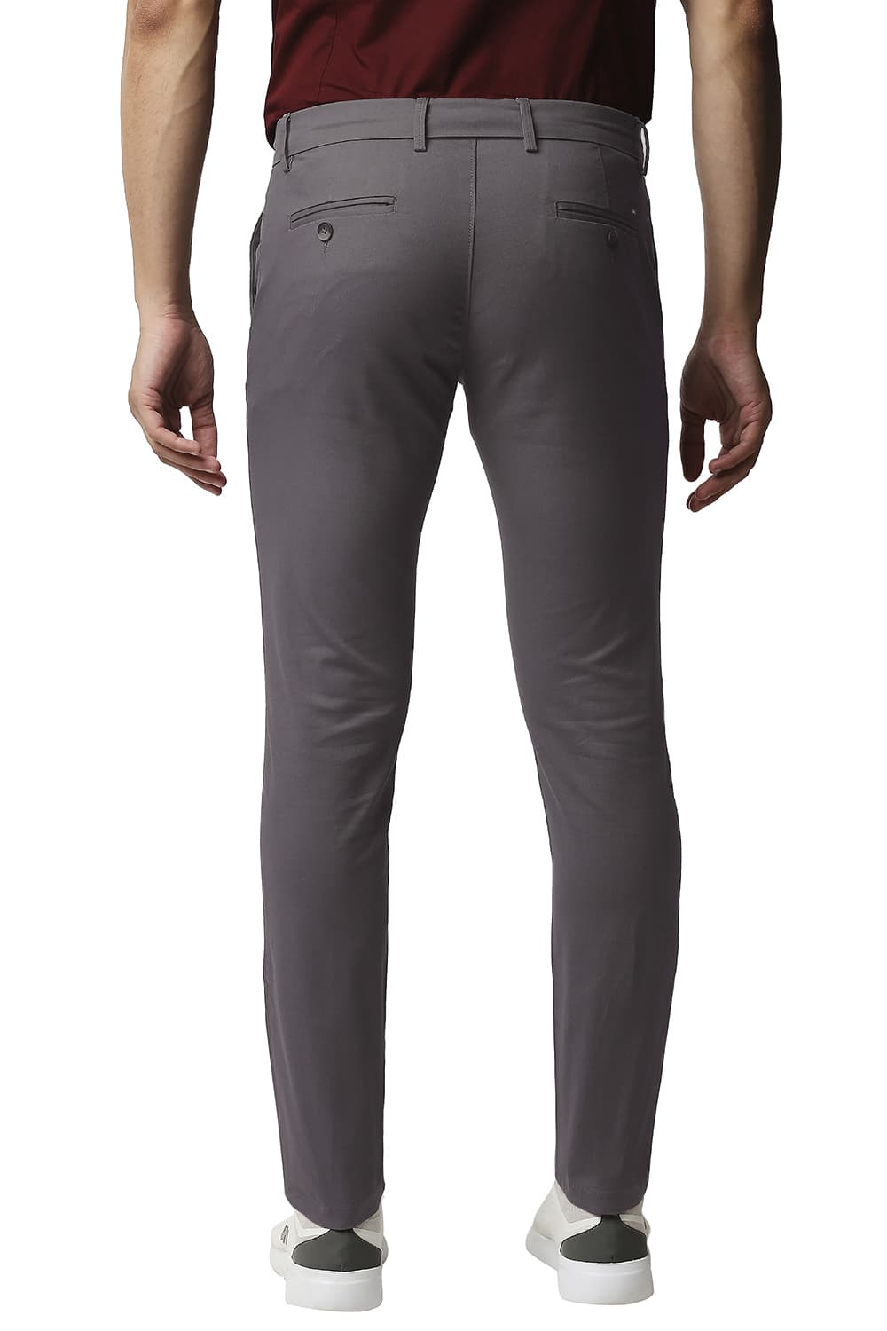 BASICS TAPERED FIT COTTON STRETCH TROUSERS