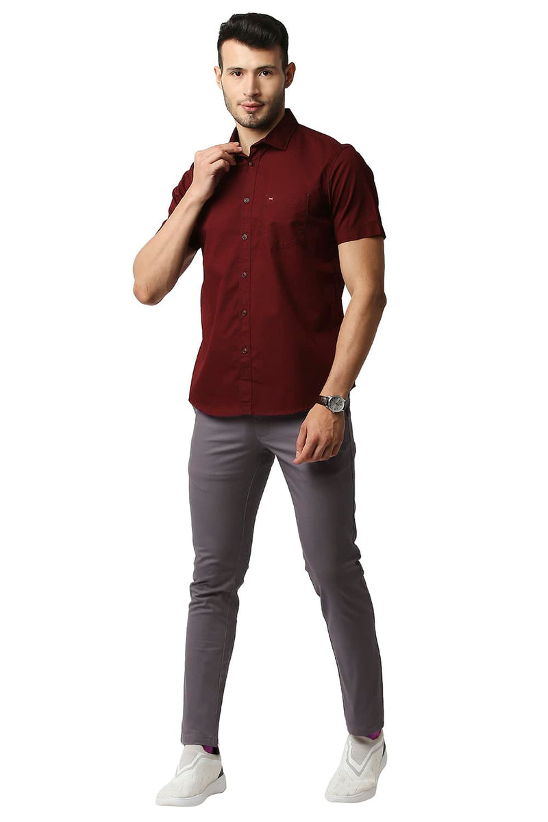 BASICS TAPERED FIT COTTON STRETCH TROUSERS