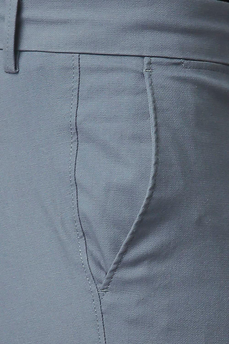BASICS TAPERED FIT WINDWARD BLUE COTTON STRETCH TROUSERS