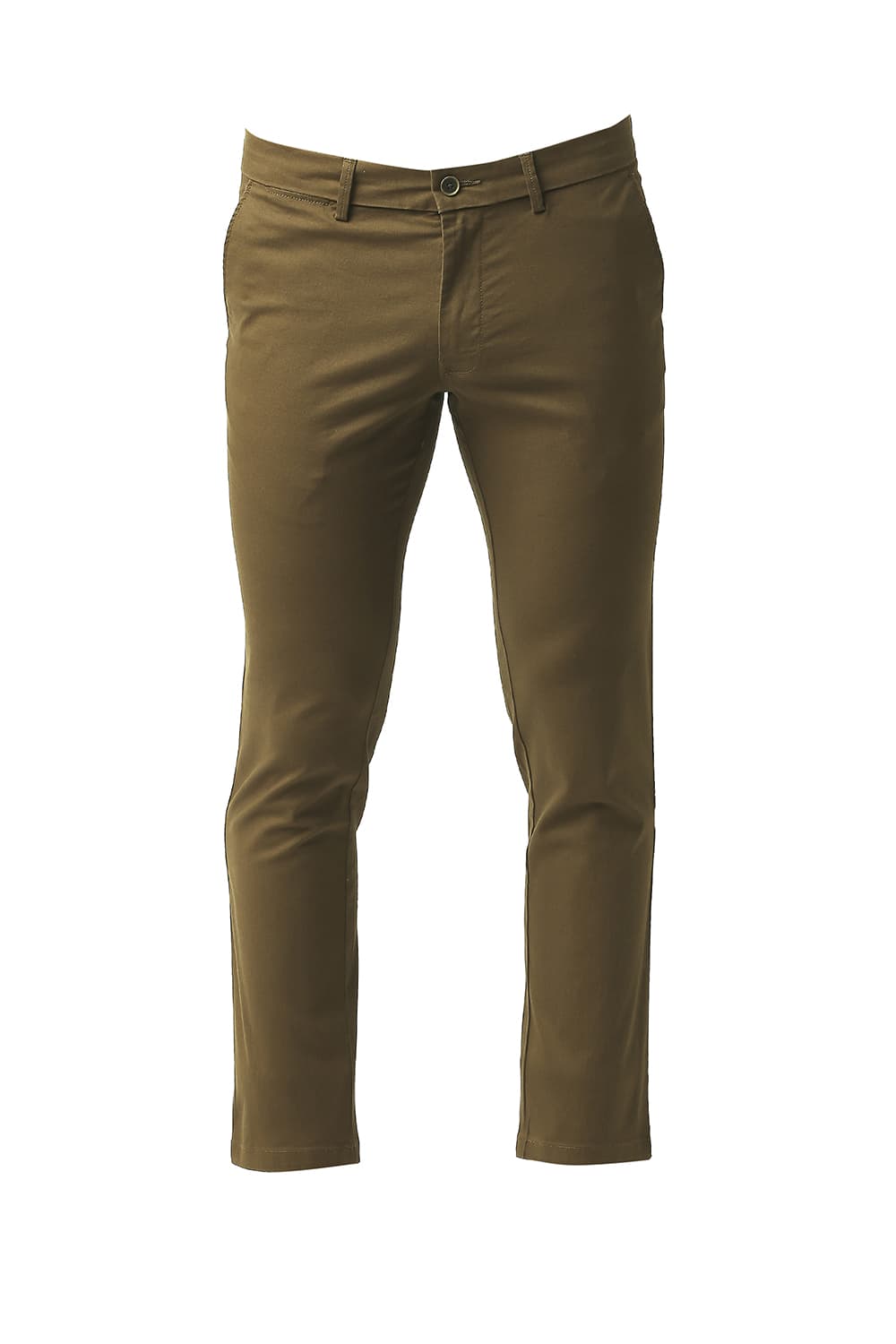 BASICS TAPERED FIT COTTON STRETCH TROUSERS