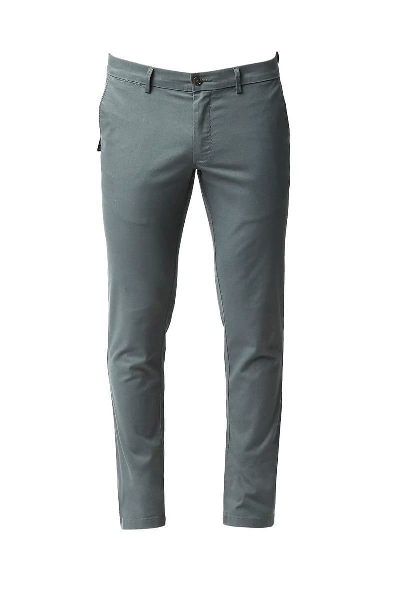 BASICS TAPERED FIT COTTON STRETCH TROUSERS