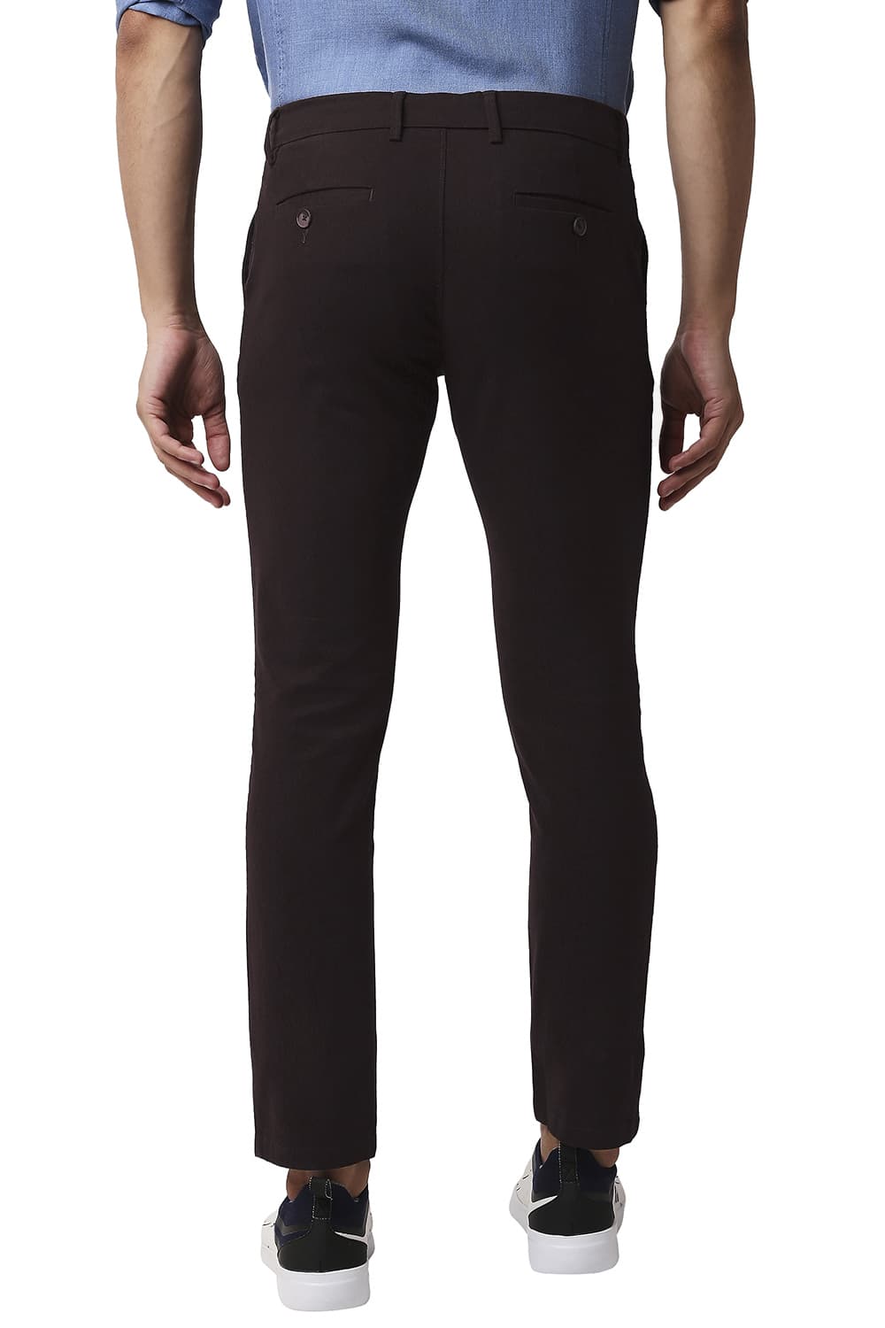 BASICS TAPERED FIT COTTON STRETCH TROUSERS