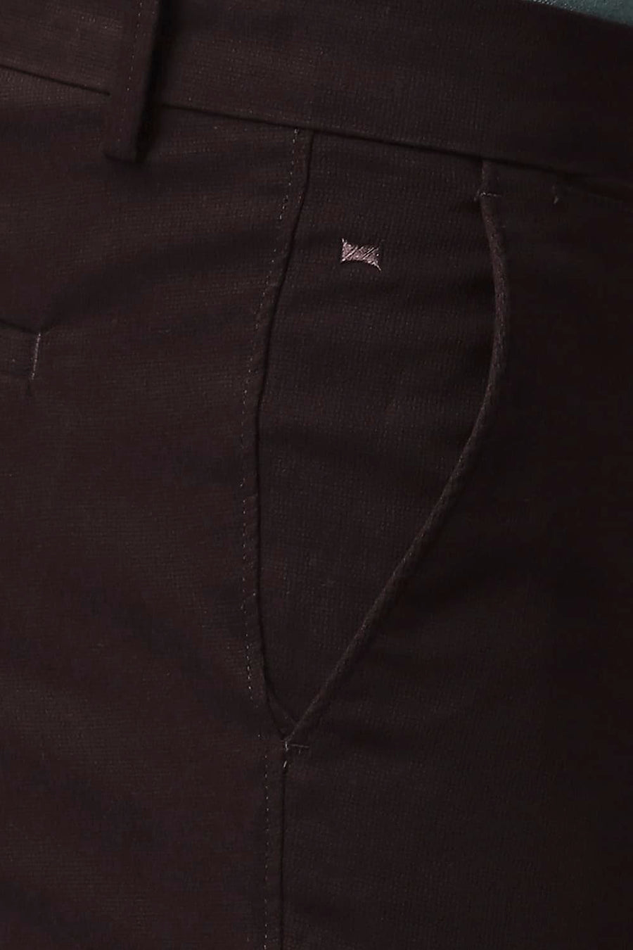 BASICS TAPERED FIT BRACKEN COFFEE COTTON STRETCH TROUSERS