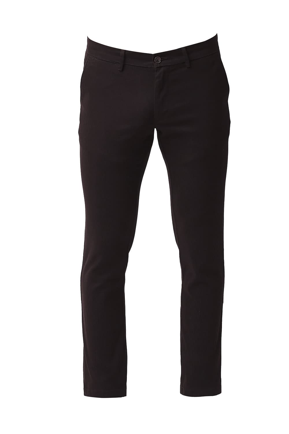 BASICS TAPERED FIT COTTON STRETCH TROUSERS