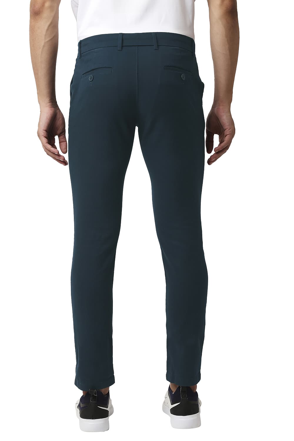 BASICS TAPERED FIT COTTON STRETCH TROUSERS