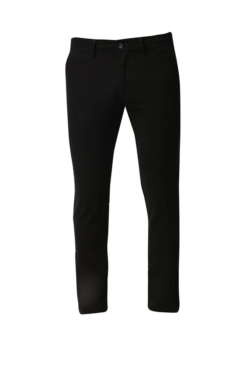 BASICS TAPERED FIT COTTON STRETCH TROUSERS