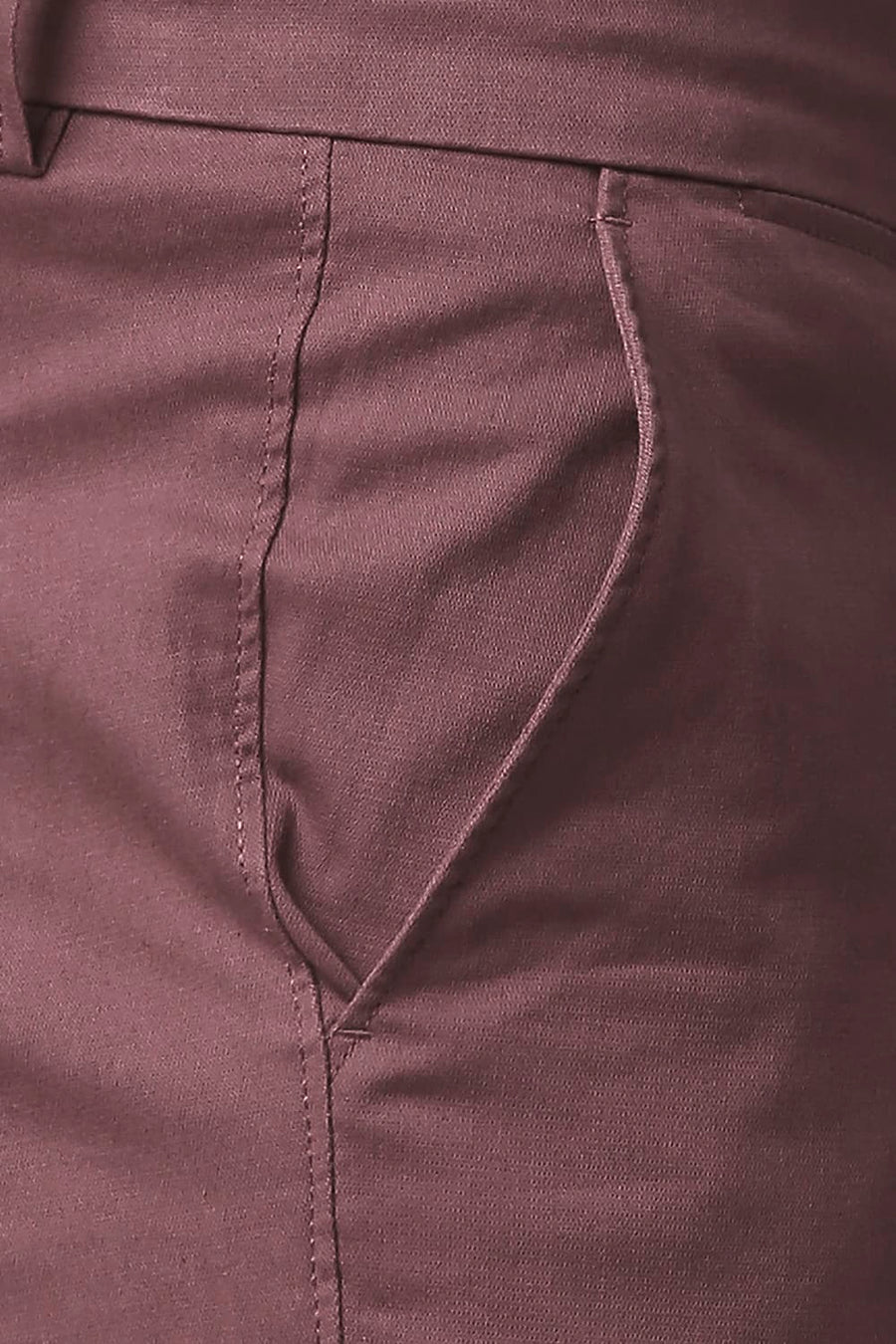 BASICS TAPERED FIT OXBLOOD WINE COTTON STRETCH TROUSERS