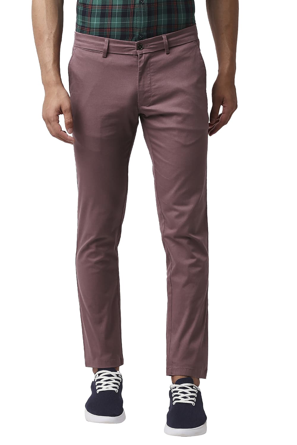 BASICS TAPERED FIT COTTON STRETCH TROUSERS