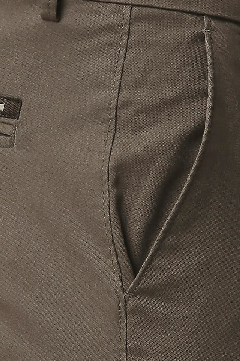 BASICS TAPERED FIT COTTON STRETCH TROUSERS