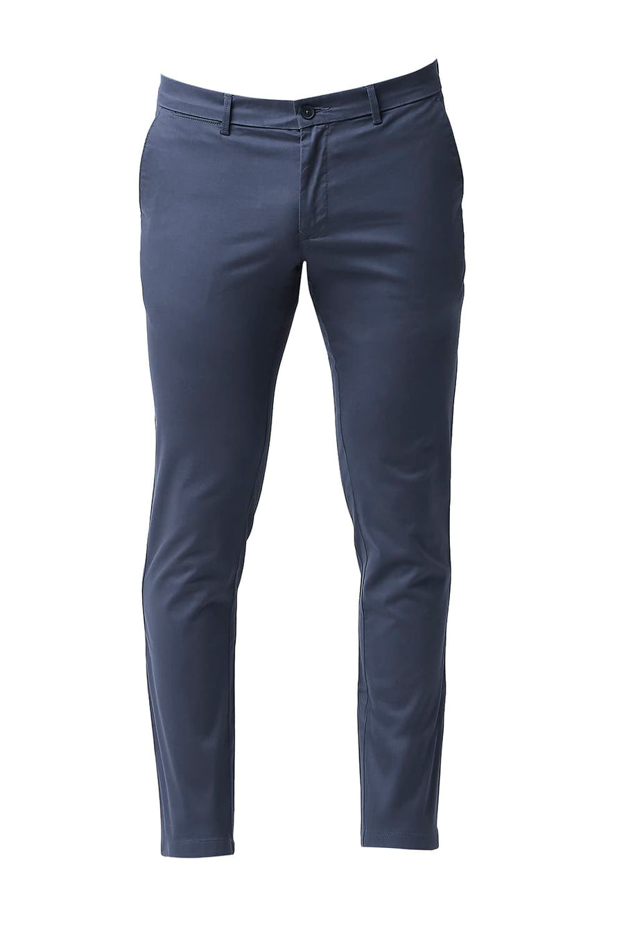 BASICS TAPERED FIT COPEN BLUE COTTON STRETCH TROUSERS
