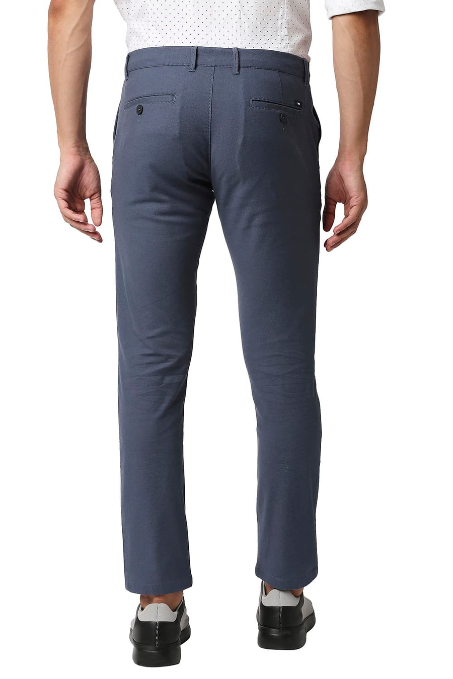 BASICS TAPERED FIT BLUEFIN BLUE COTTON STRETCH TROUSERS