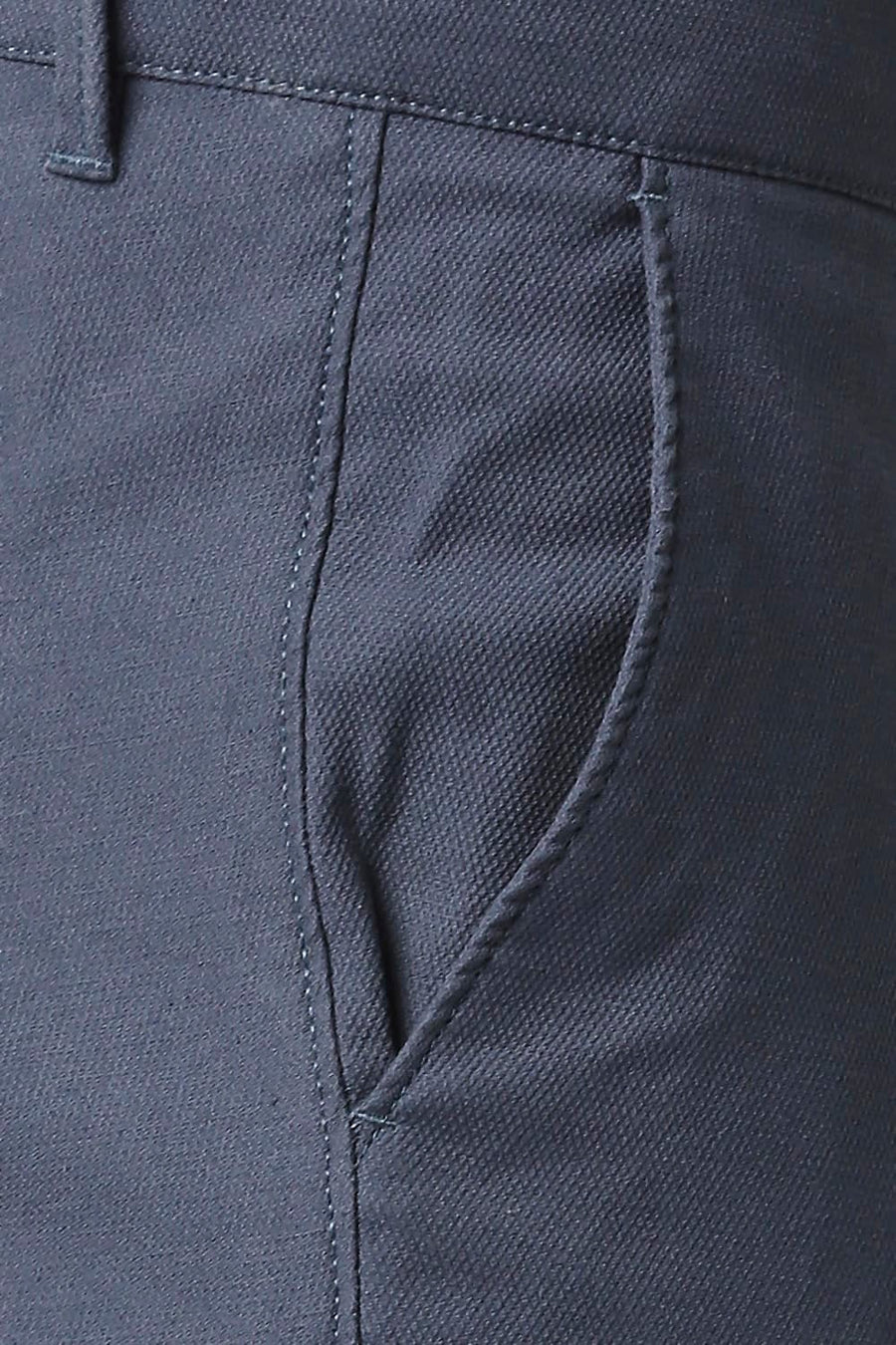 BASICS TAPERED FIT BLUEFIN BLUE COTTON STRETCH TROUSERS