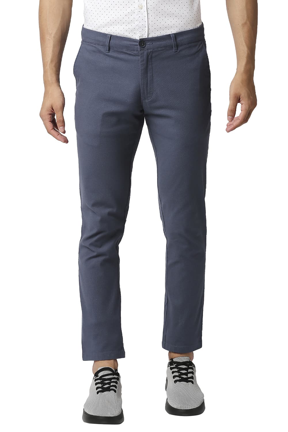 BASICS TAPERED FIT COTTON STRETCH TROUSERS