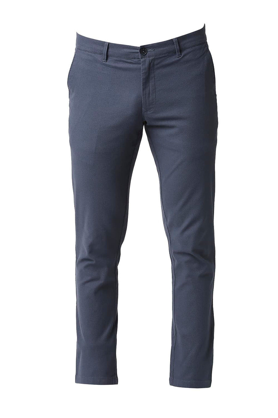 BASICS TAPERED FIT BLUEFIN BLUE COTTON STRETCH TROUSERS
