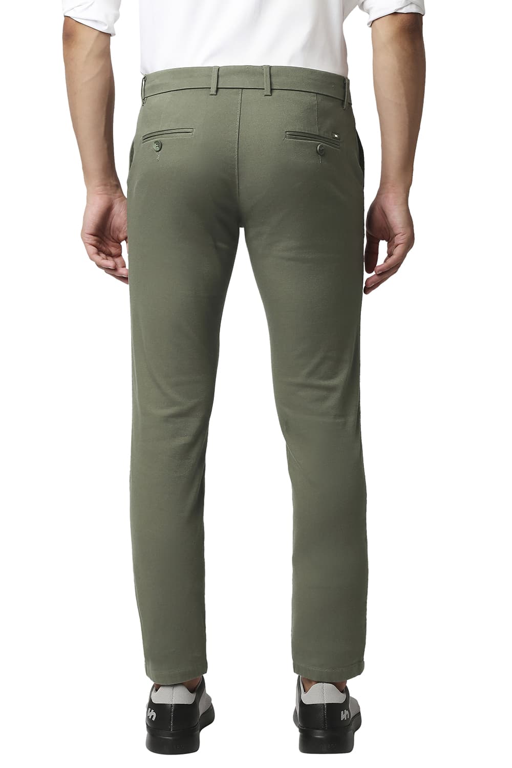 BASICS TAPERED FIT COTTON STRETCH TROUSERS