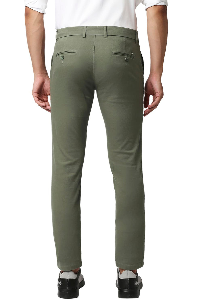 BASICS TAPERED FIT COTTON STRETCH TROUSERS