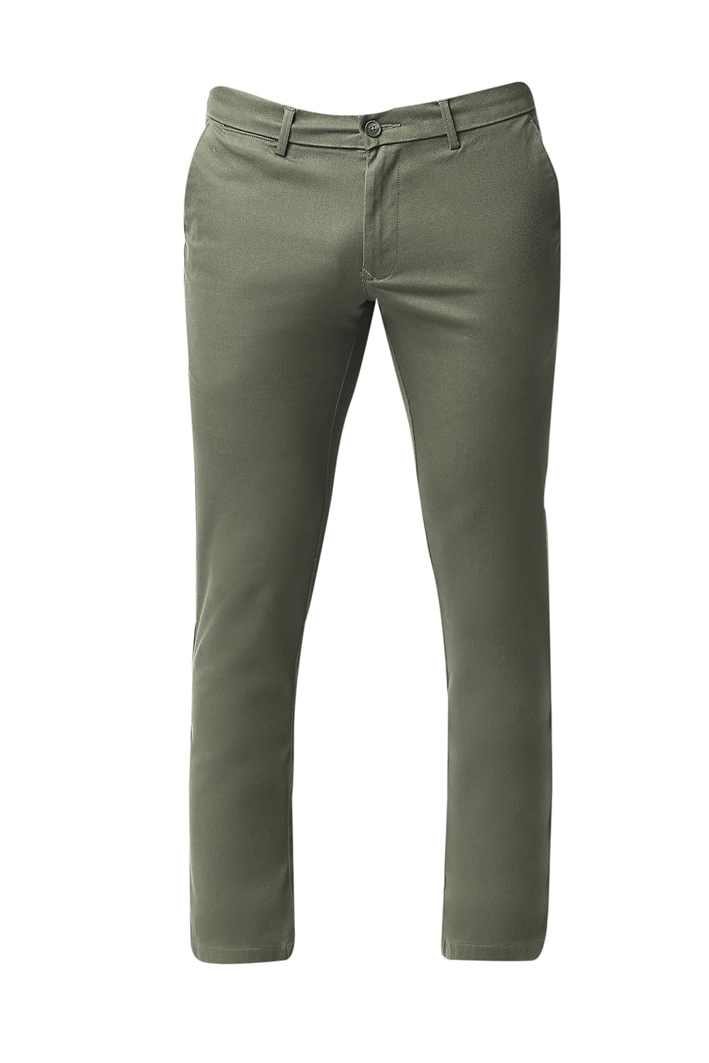 BASICS TAPERED FIT COTTON STRETCH TROUSERS