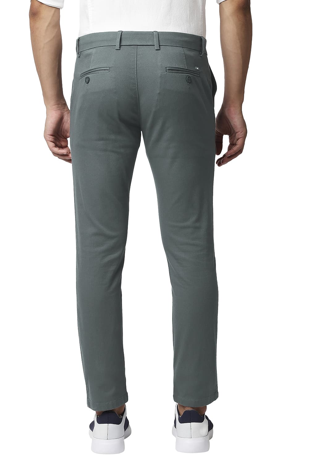 BASICS TAPERED FIT COTTON STRETCH TROUSERS