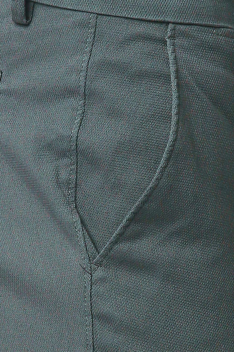 BASICS TAPERED FIT BALSAM GREY COTTON STRETCH TROUSERS