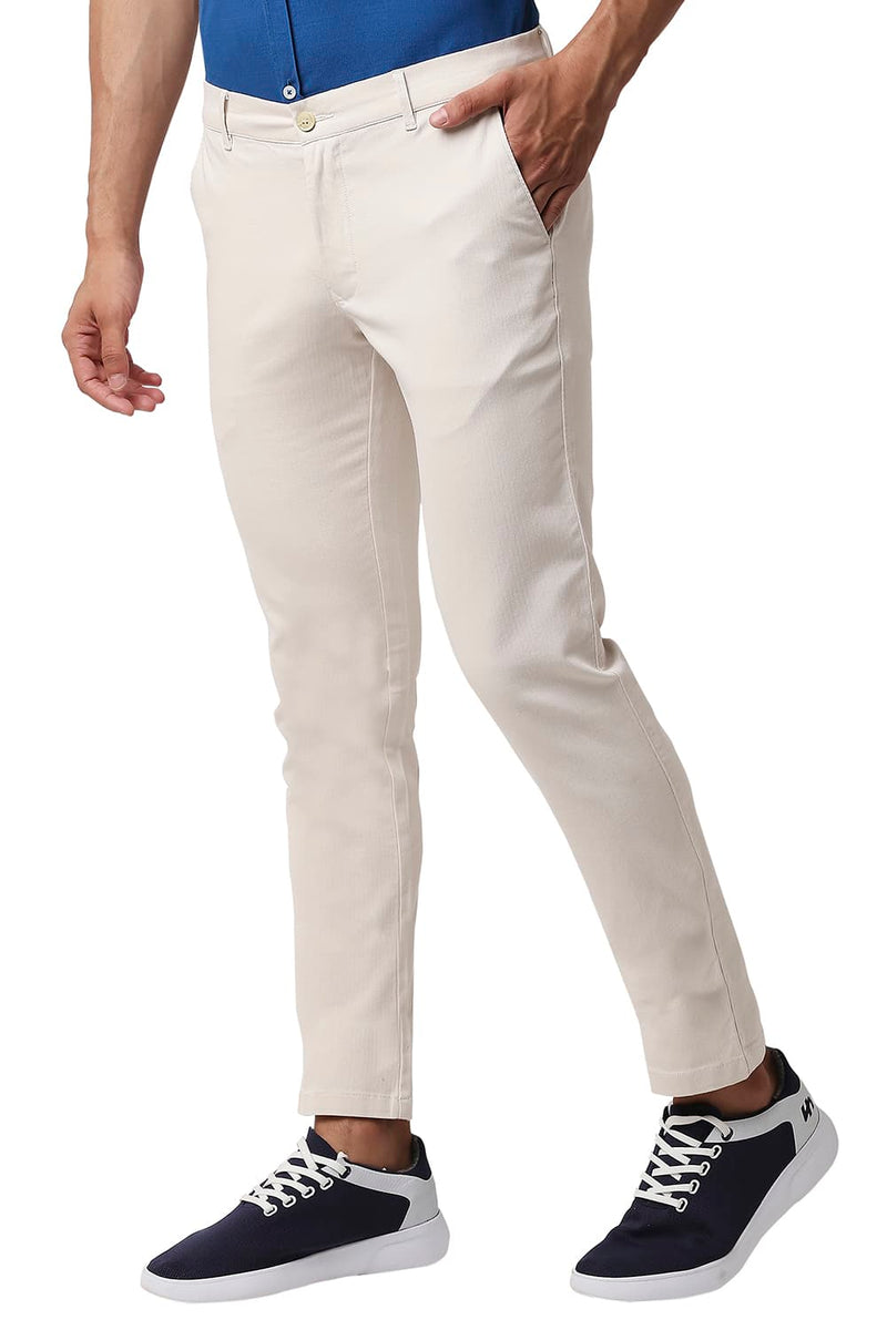 BASICS TAPERED FIT COTTON STRETCH TROUSERS