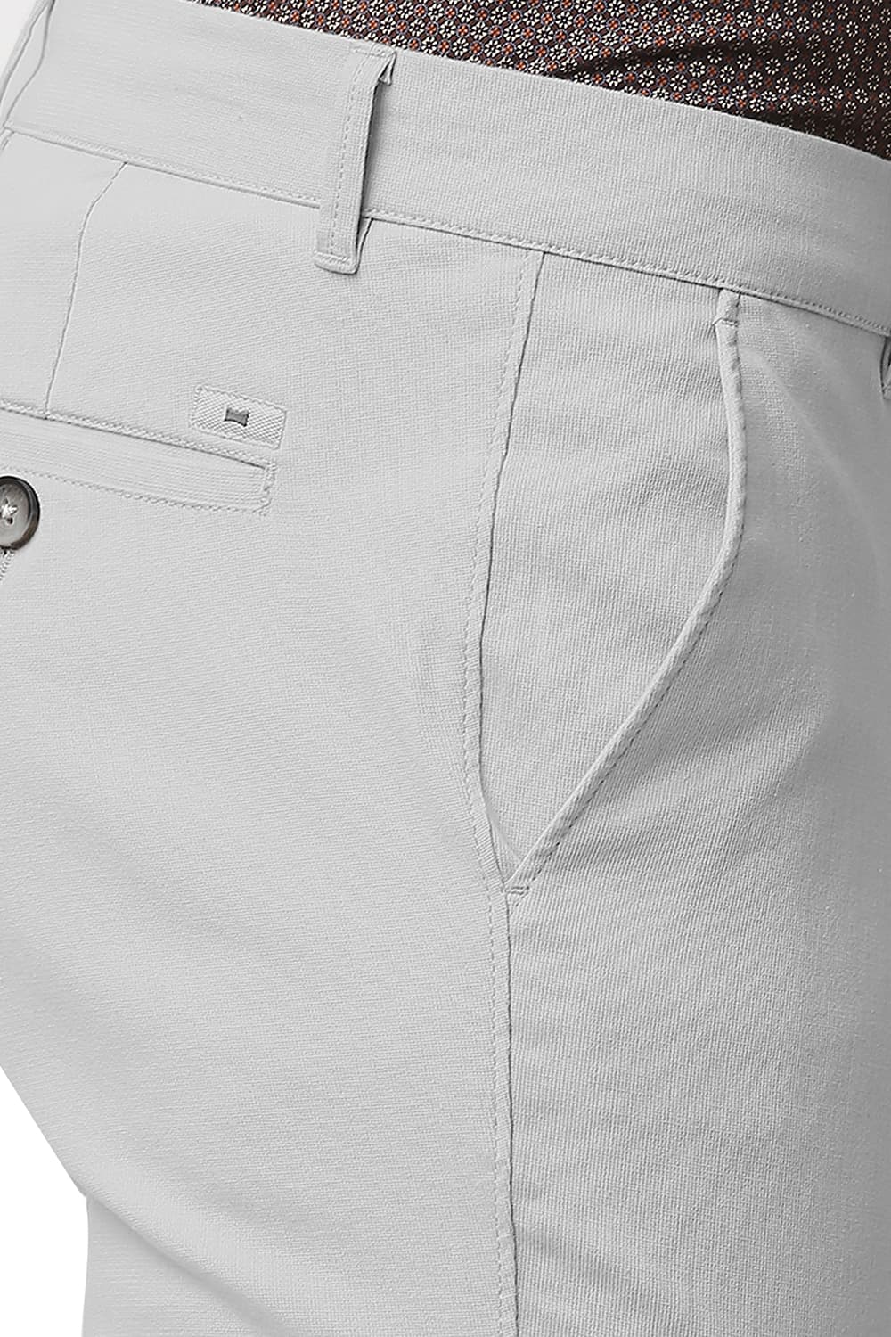 BASICS TAPERED FIT COTTON STRETCH TROUSERS