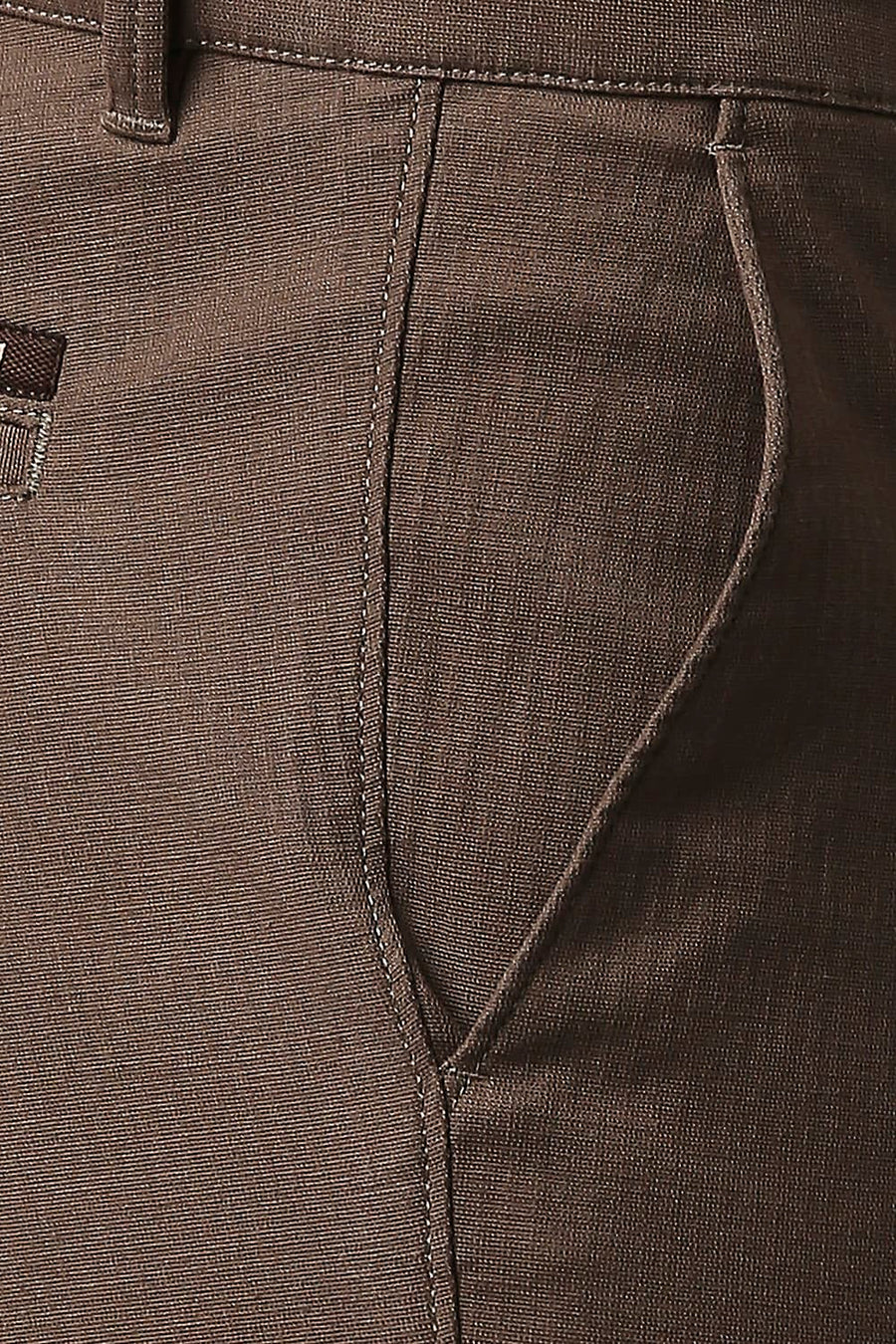 BASICS TAPERED FIT TIMBER WOLF BROWN COTTON STRETCH TROUSERS