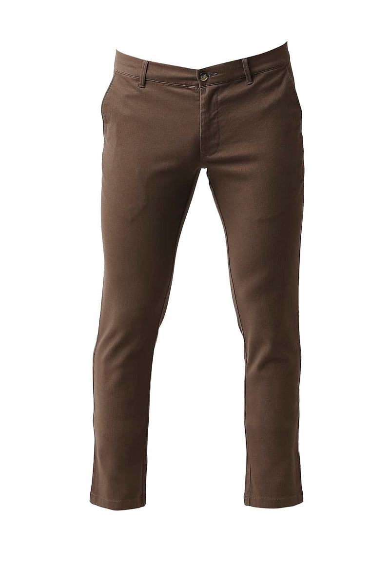 BASICS TAPERED FIT COTTON STRETCH TROUSERS