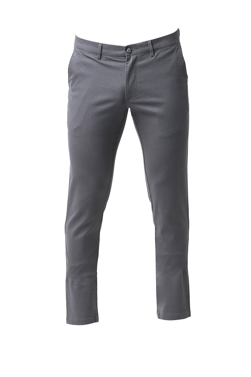 BASICS TAPERED FIT COTTON STRETCH TROUSERS