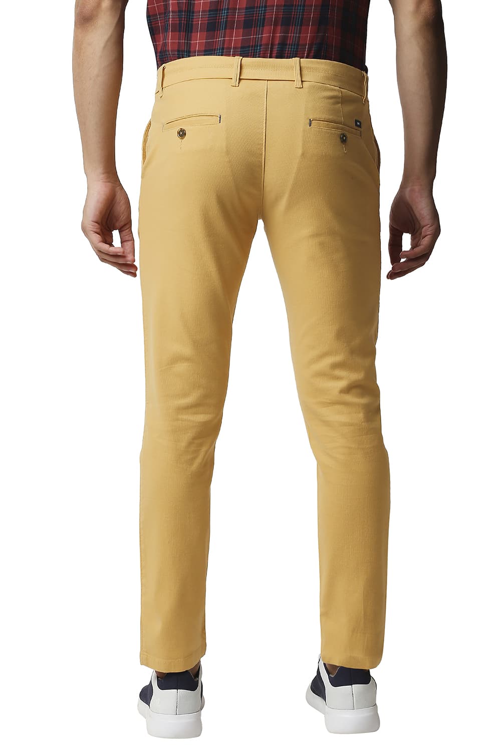 BASICS TAPERED FIT COTTON STRETCH TROUSERS