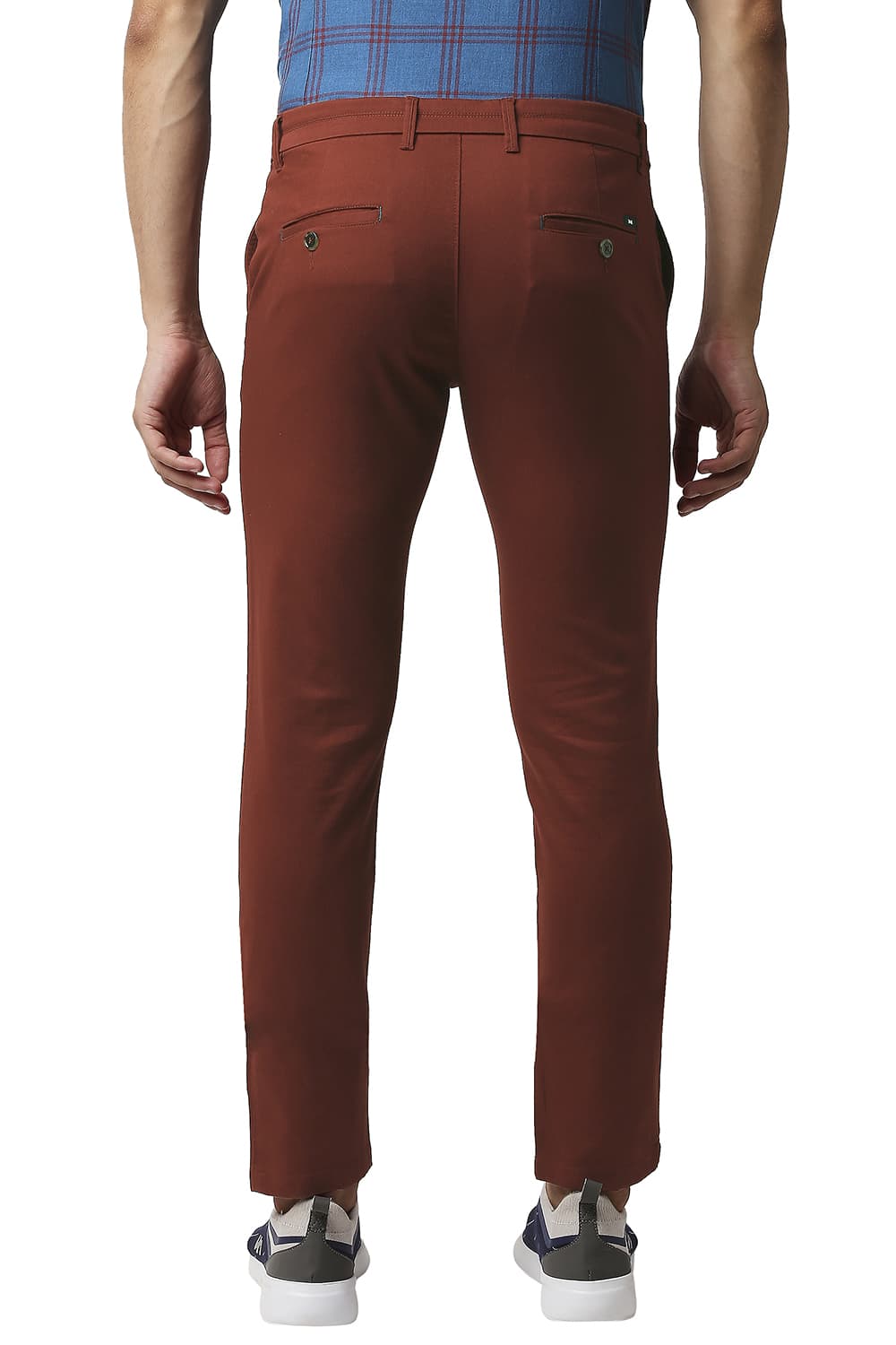 BASICS TAPERED FIT COTTON STRETCH TROUSERS