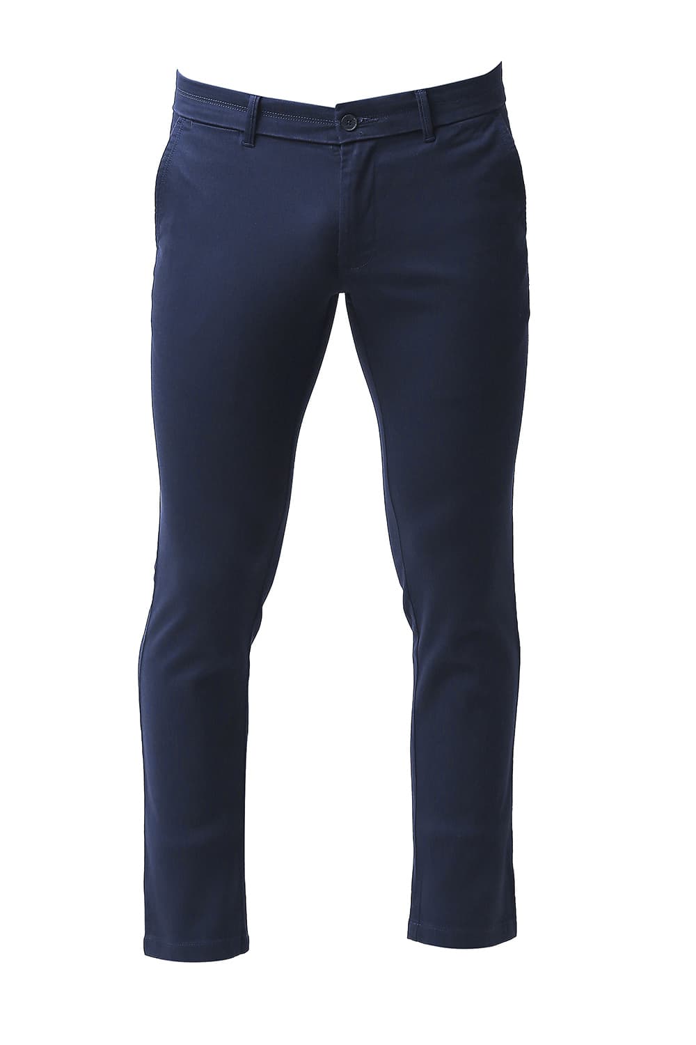 BASICS TAPERED FIT COTTON STRETCH TROUSERS