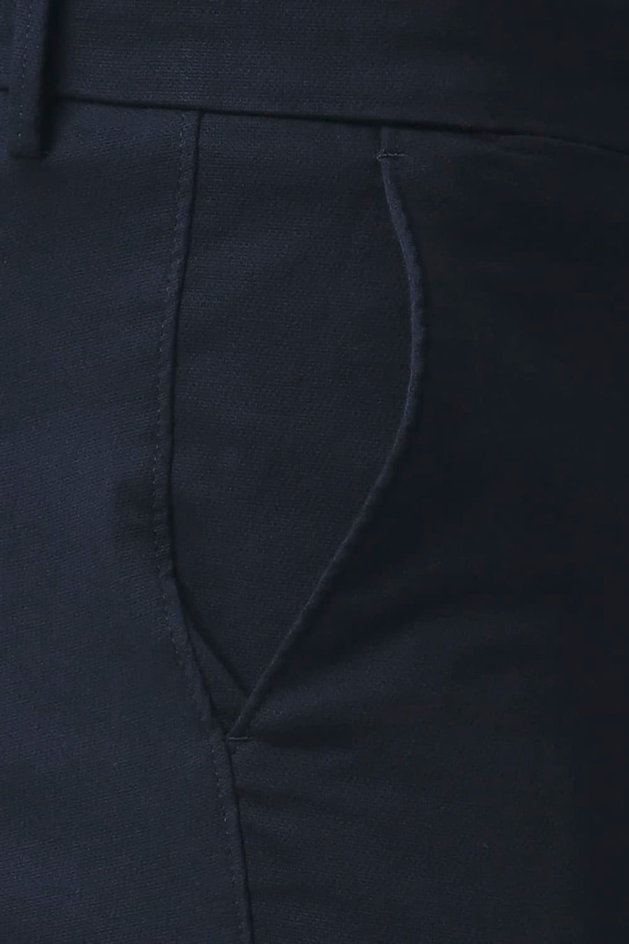 BASICS TAPERED FIT MAJOLICA NAVY COTTON STRETCH TROUSERS