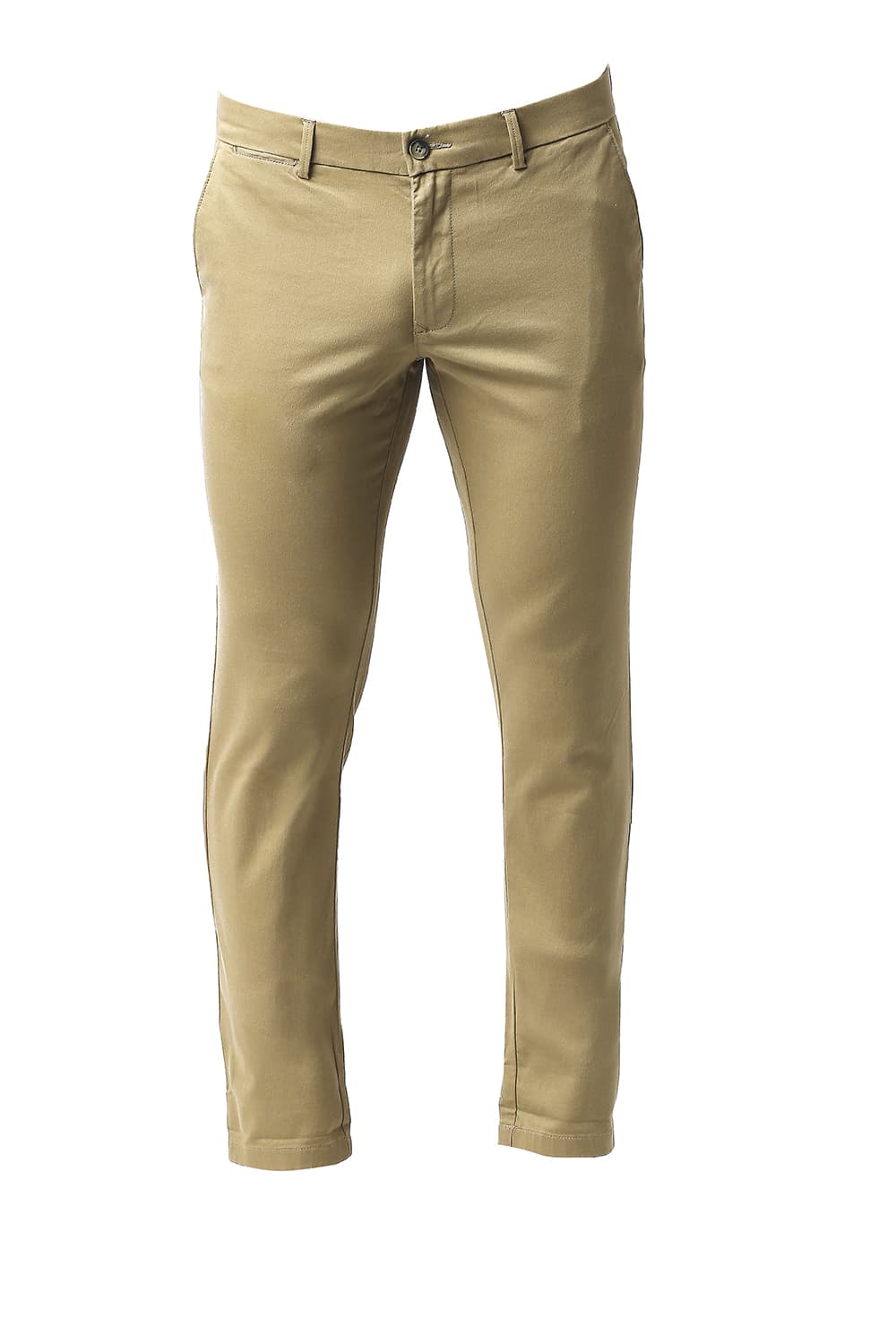 BASICS TAPERED FIT COTTON STRETCH TROUSERS