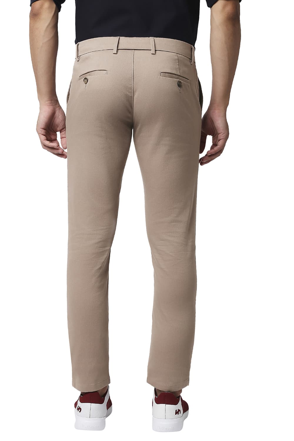 BASICS TAPERED FIT COTTON STRETCH TROUSERS