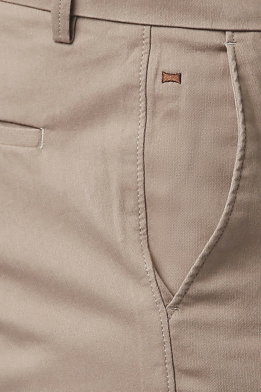 BASICS TAPERED FIT COTTON STRETCH TROUSERS