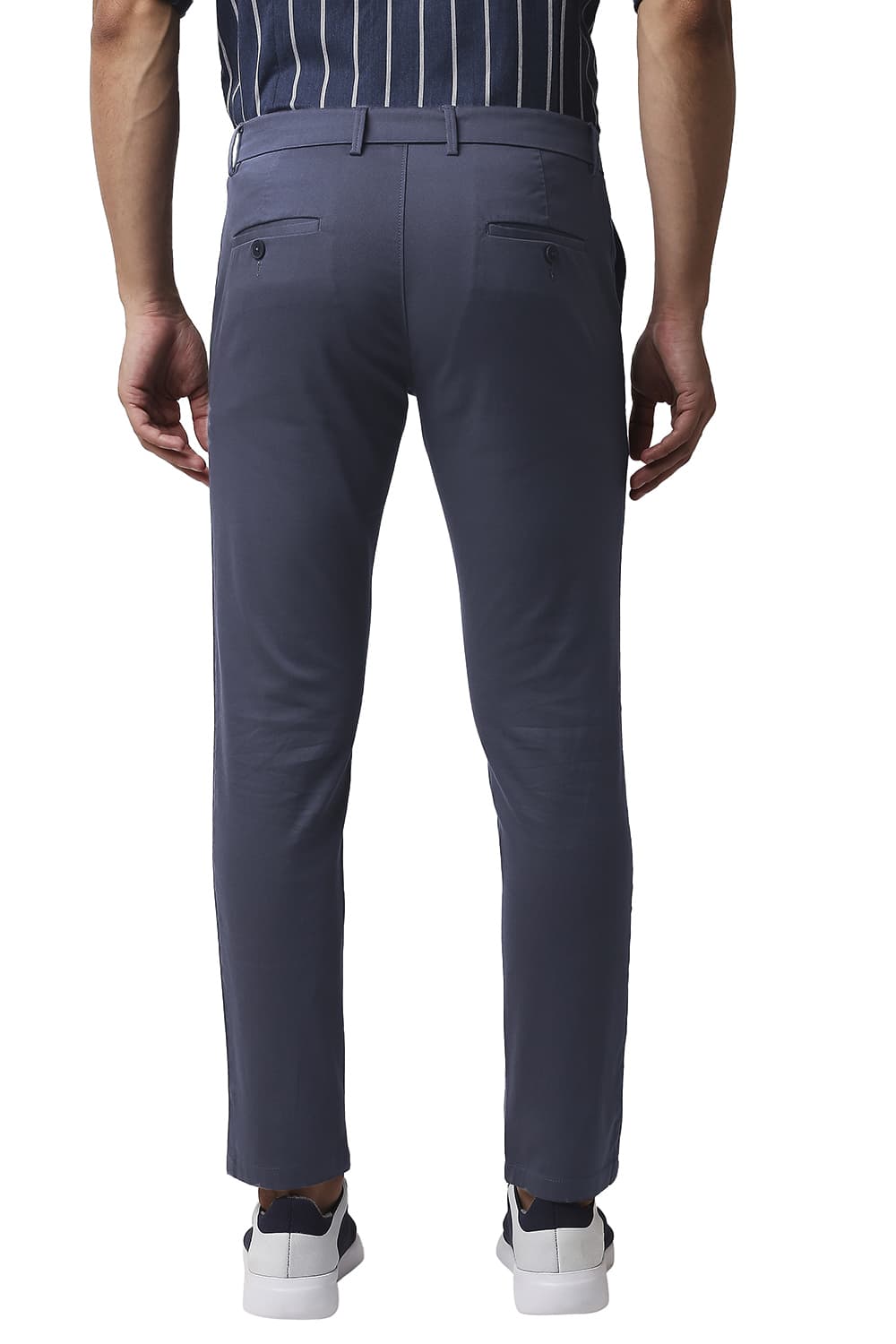 BASICS TAPERED FIT COTTON STRETCH TROUSERS