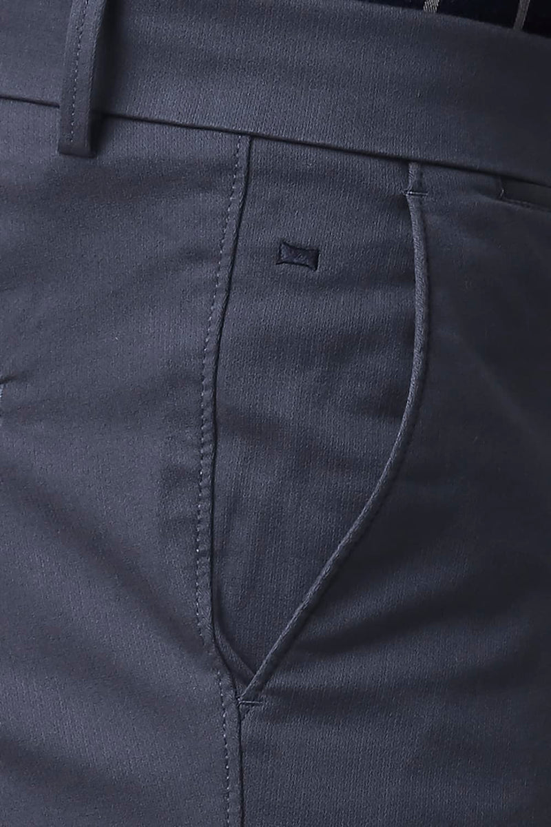 BASICS TAPERED FIT COTTON STRETCH TROUSERS