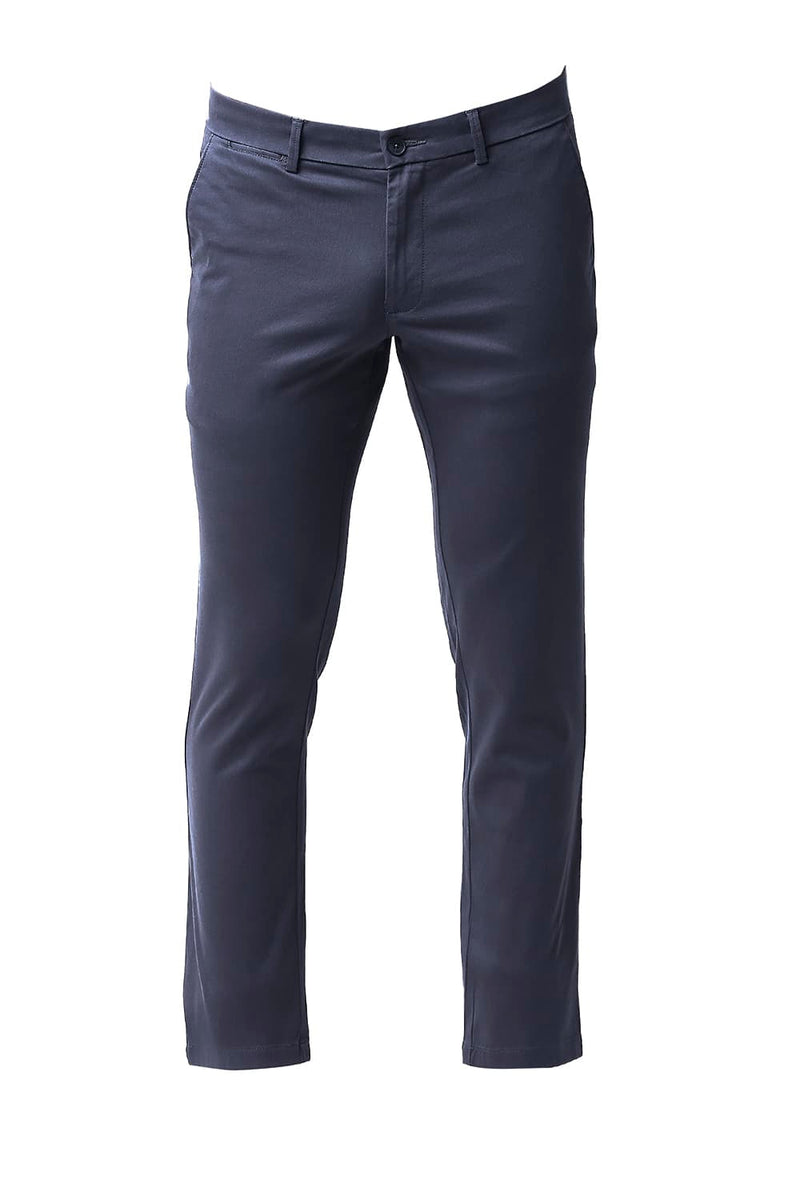 BASICS TAPERED FIT COTTON STRETCH TROUSERS