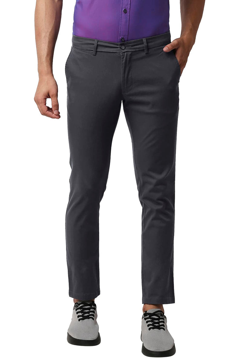 BASICS TAPERED FIT COTTON STRETCH TROUSERS