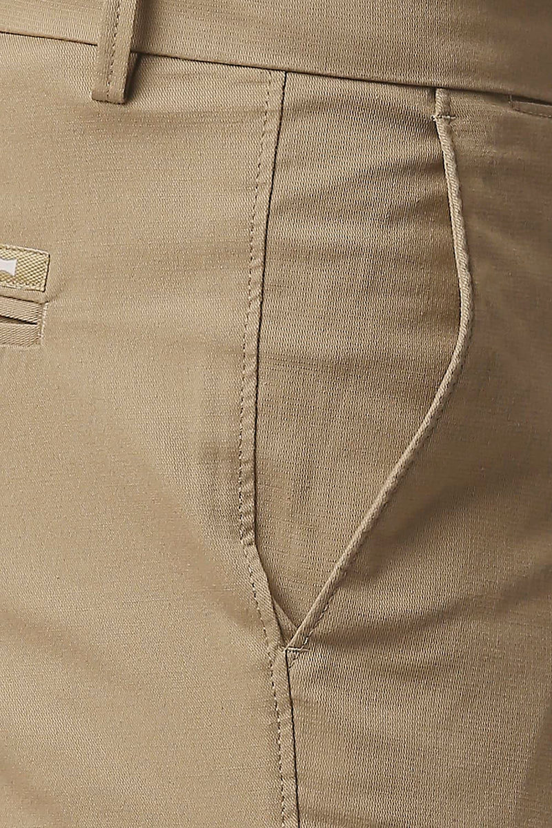 BASICS TAPERED FIT COTTON STRETCH TROUSERS