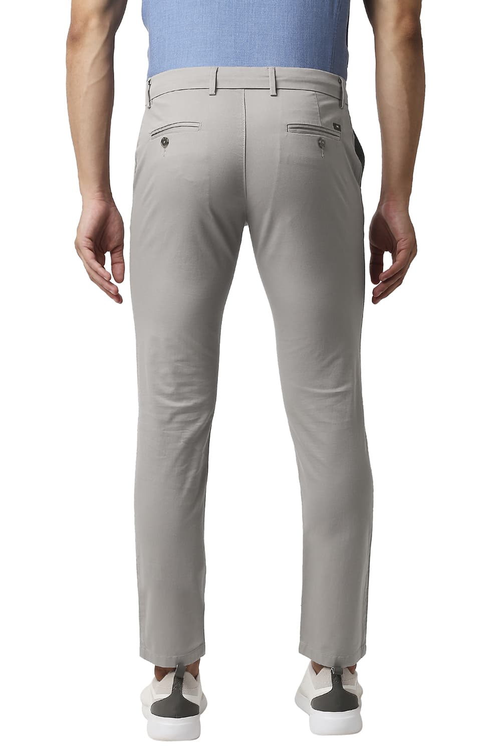 BASICS TAPERED FIT COTTON STRETCH TROUSERS