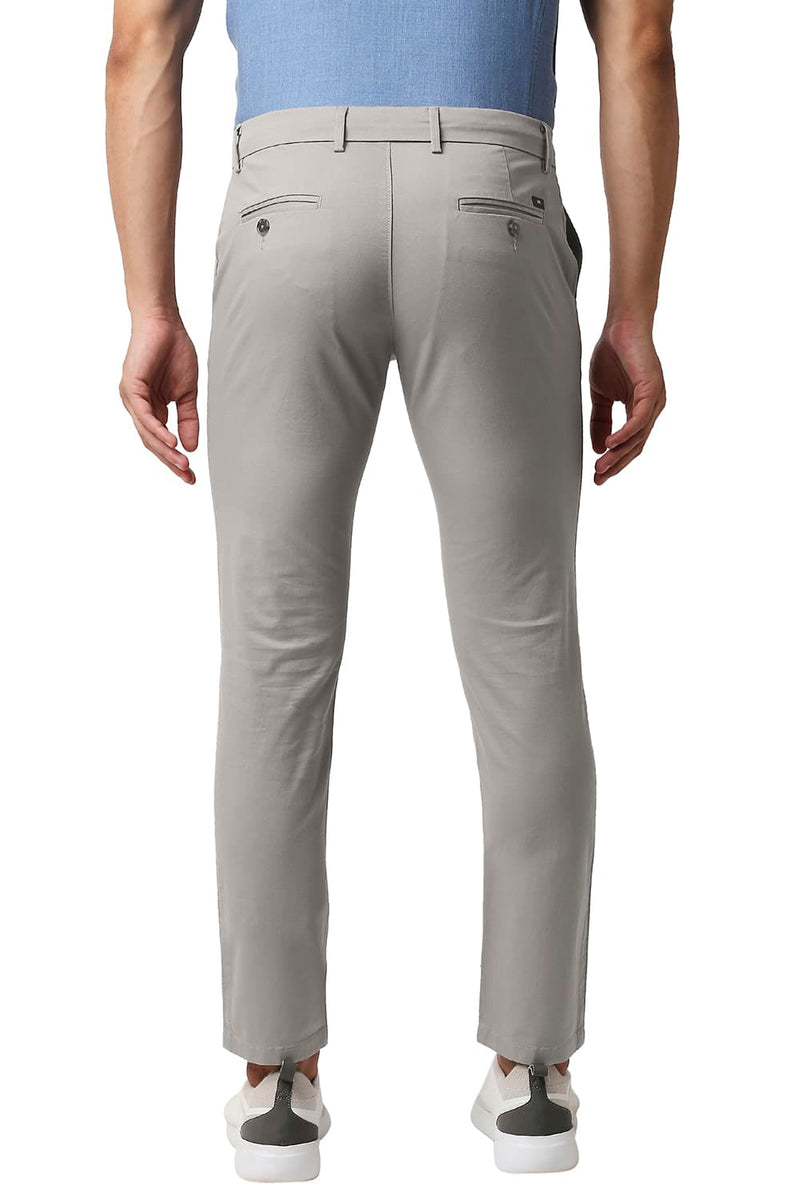 BASICS TAPERED FIT COTTON STRETCH TROUSERS